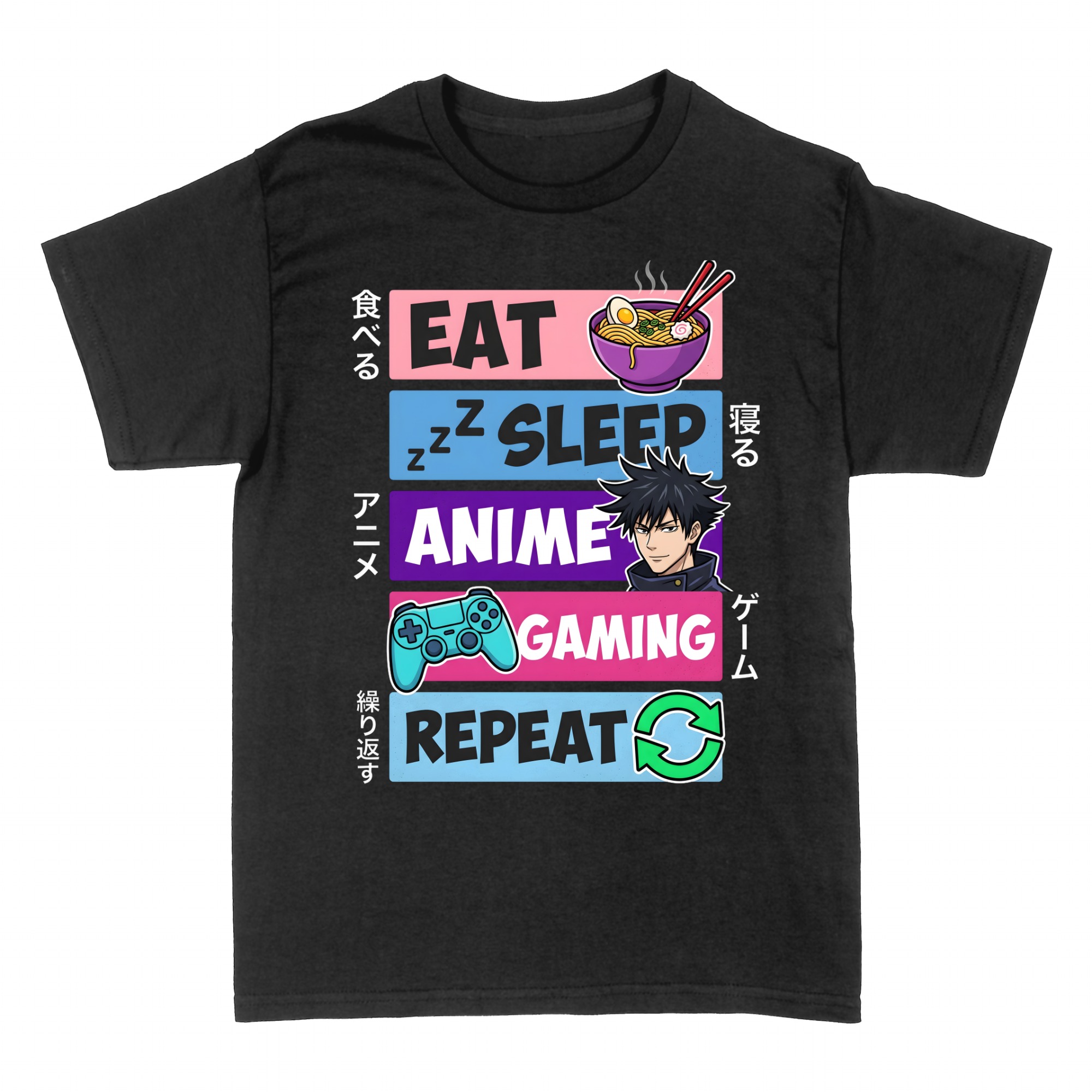 T-shirts: Eat Sleep Game Anime Repeat