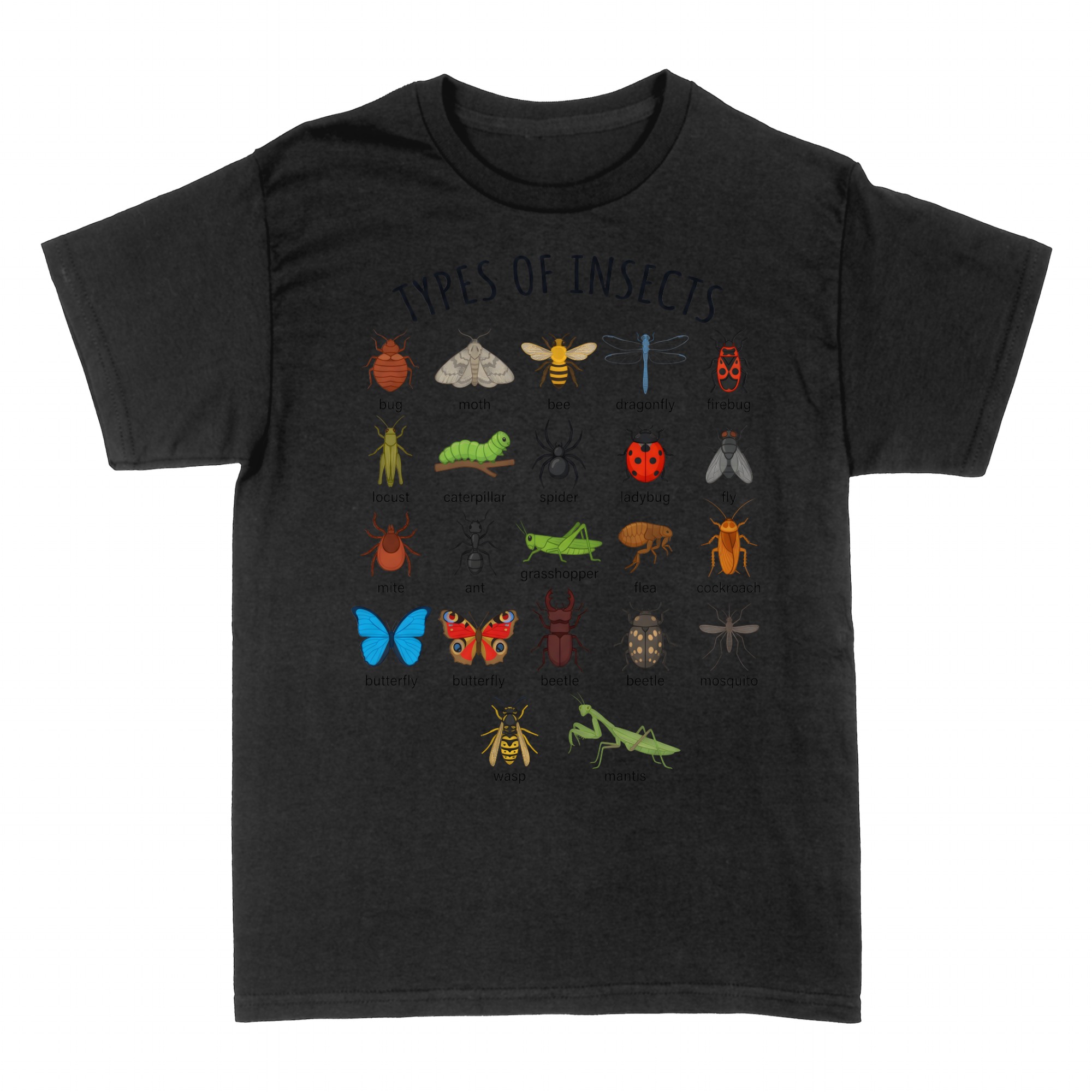 T-shirts: Types of Insects Hiking & Nature Lover