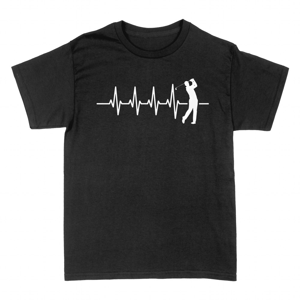 T-shirts: Golfer heartbeat with EKG line