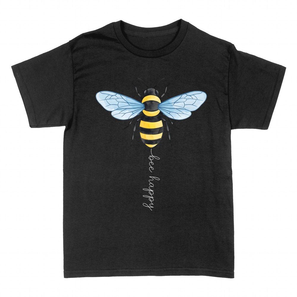 T-shirts: Watercolor honeybee bee happy