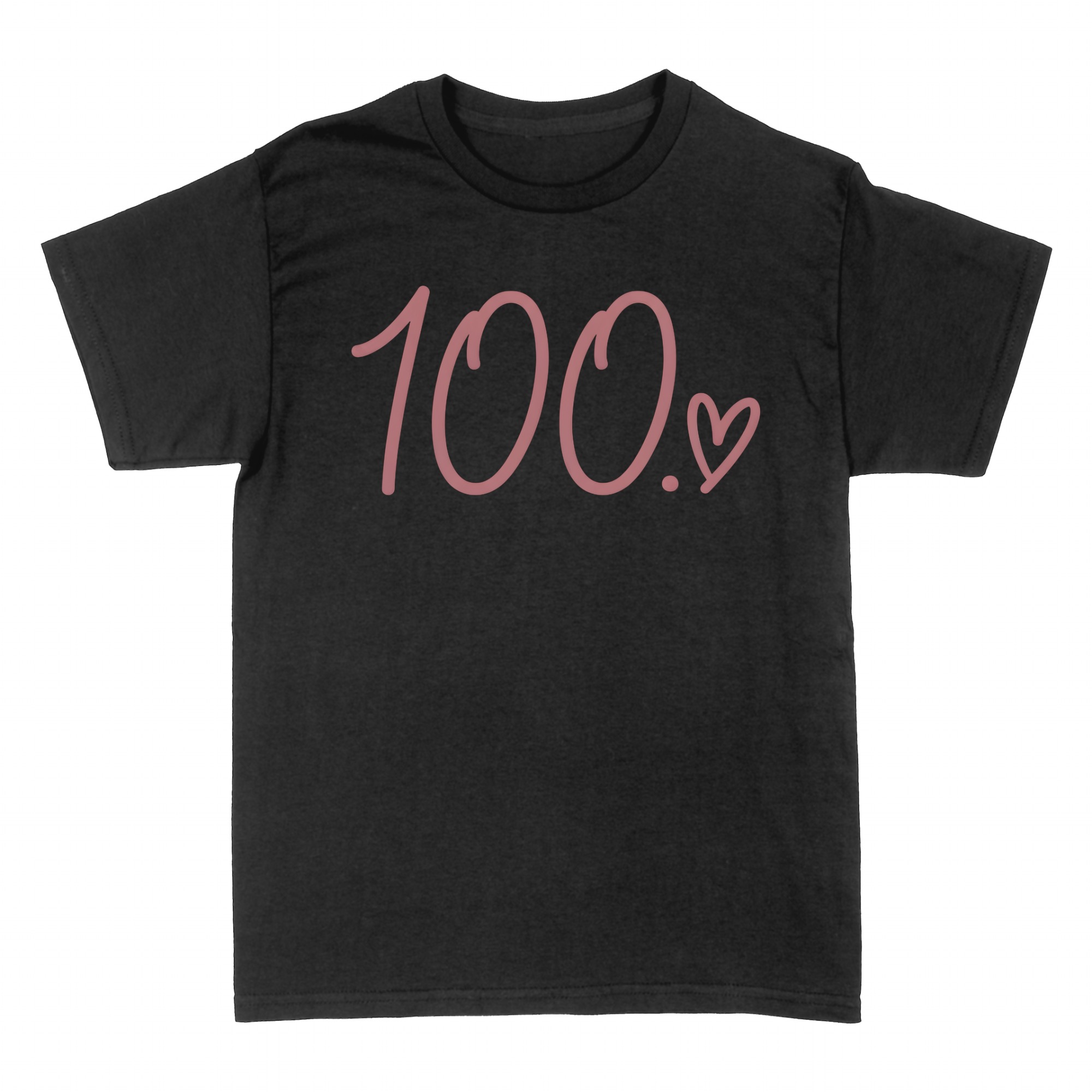 T-shirts: 100 with hand-drawn heart script