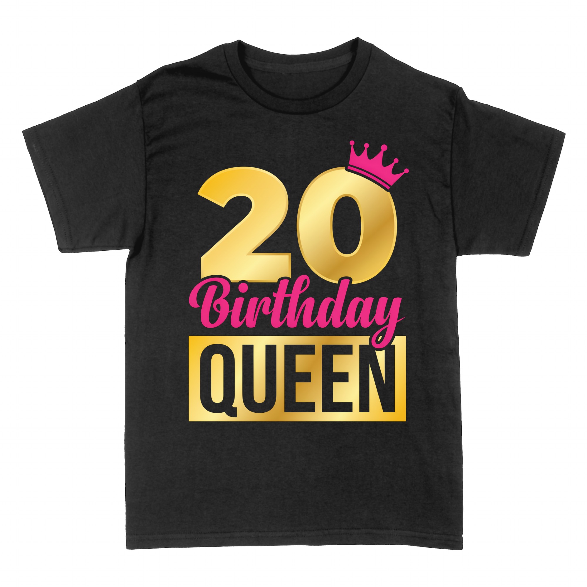 T-shirts: Birthday Queen 20 with crown