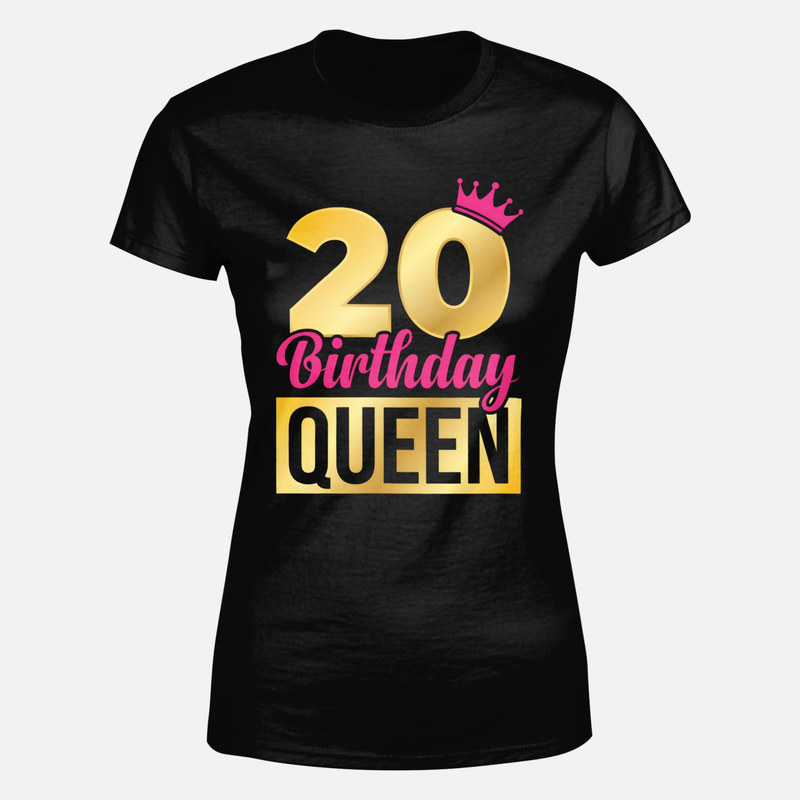 T-shirts: Birthday Queen 20 with crown