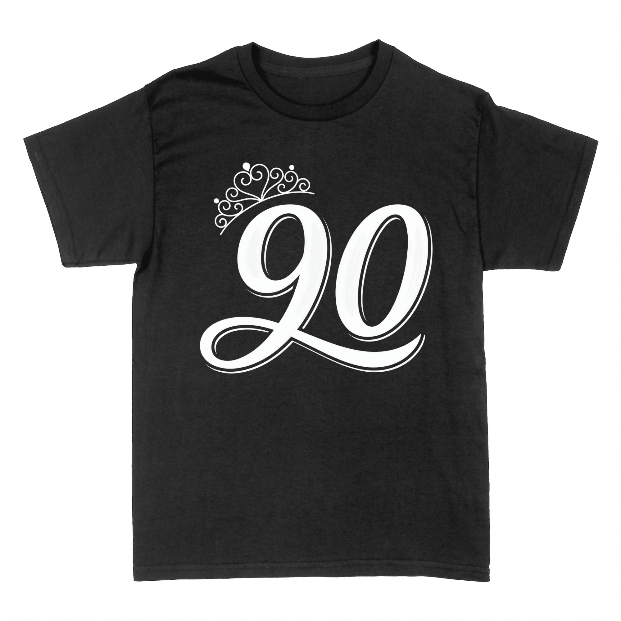 T-shirts: 90th birthday with crown