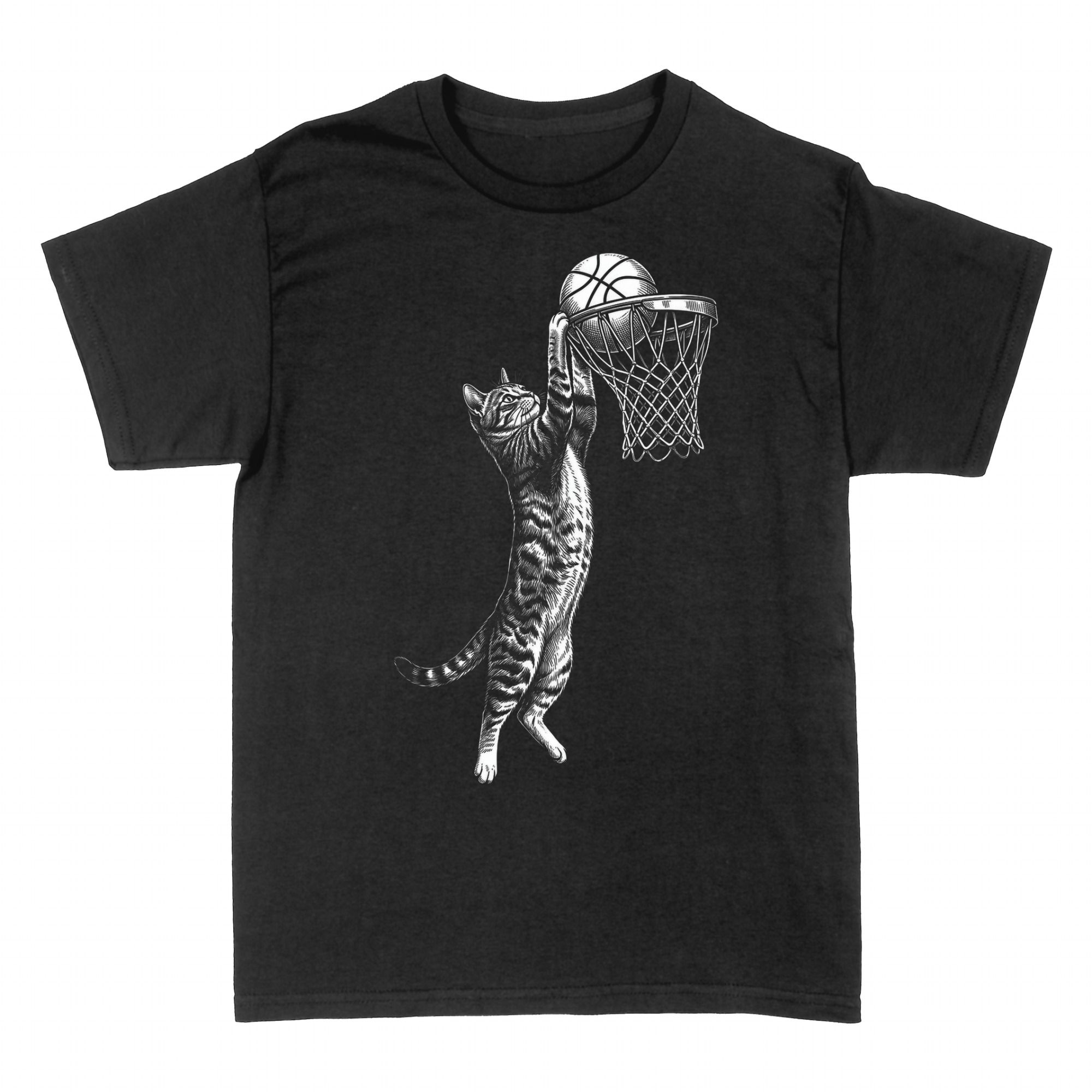 T-shirts: Slam dunk cat with basketball
