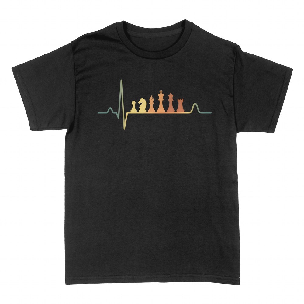 T-shirts: Chess heartbeat with pieces