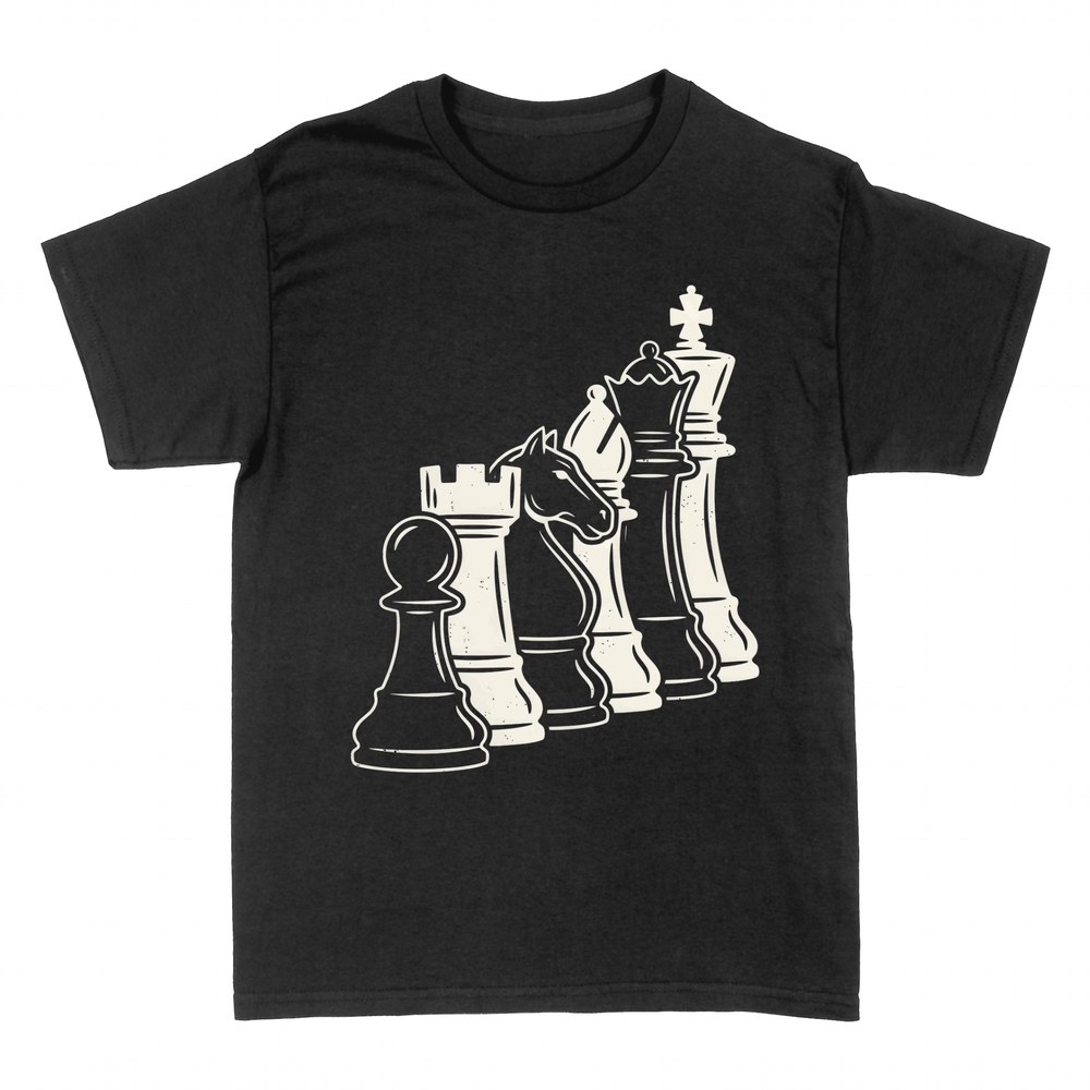 T-shirts: Lined-up chess pieces