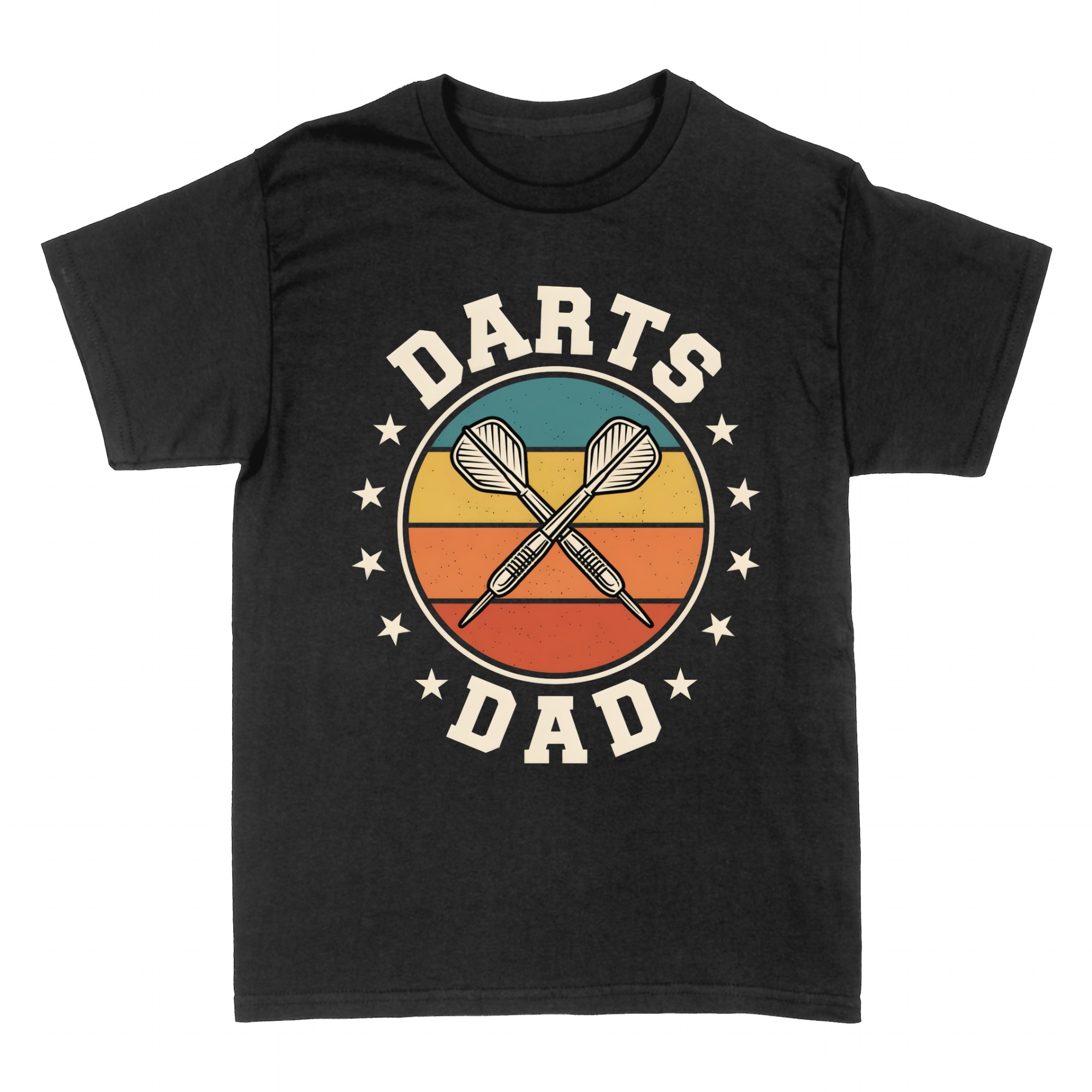 T-shirts: Darts Dad retro crossed darts emblem