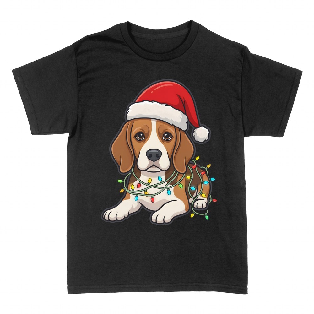T-shirts: Christmas Beagle in a Santa hat