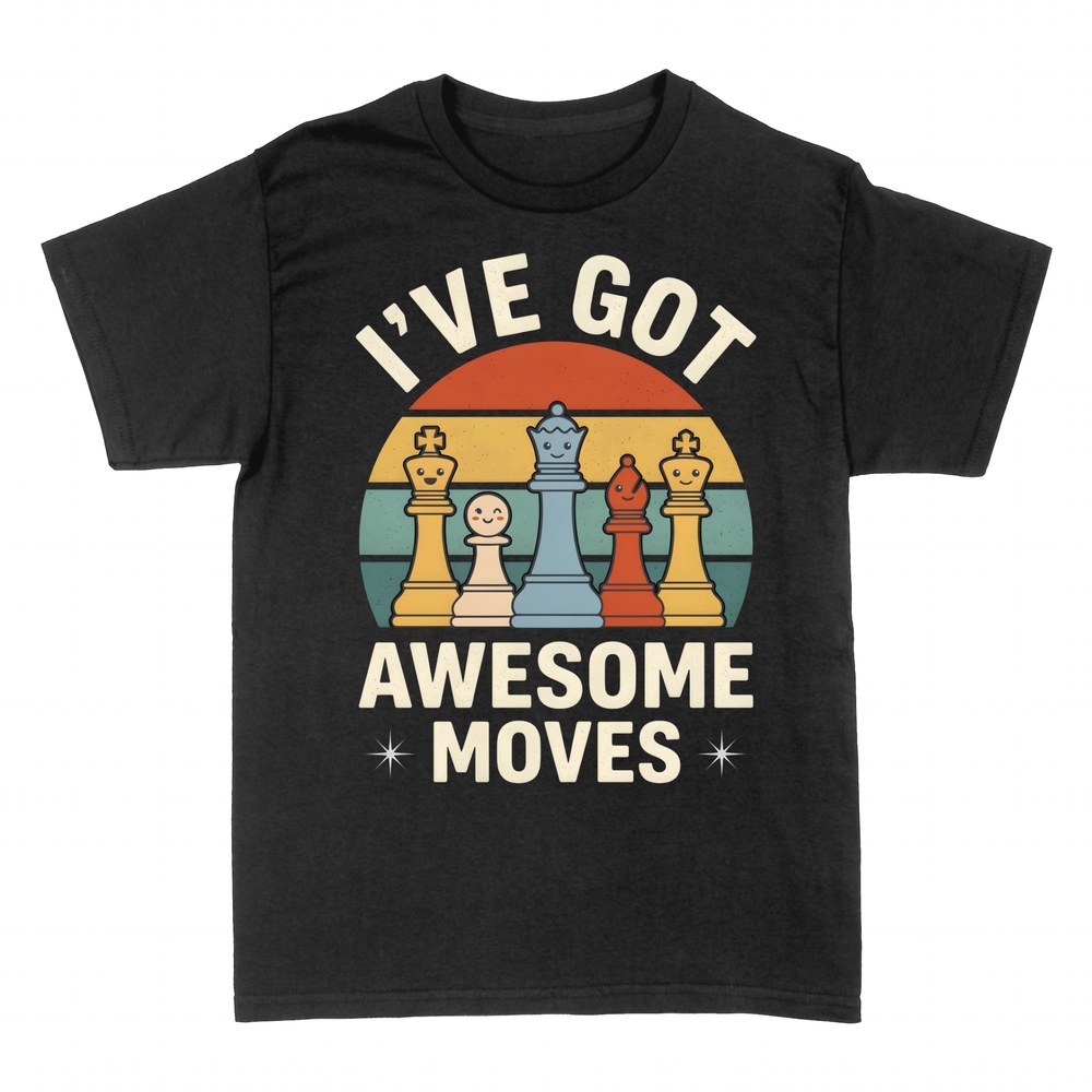 T-shirts: Cute chess pieces with awesome moves