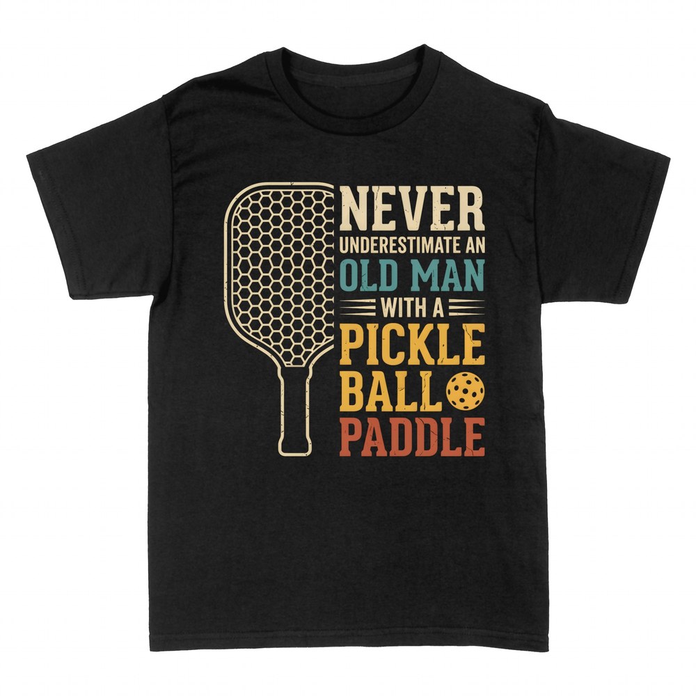 T-shirts: Old man with a pickleball paddle
