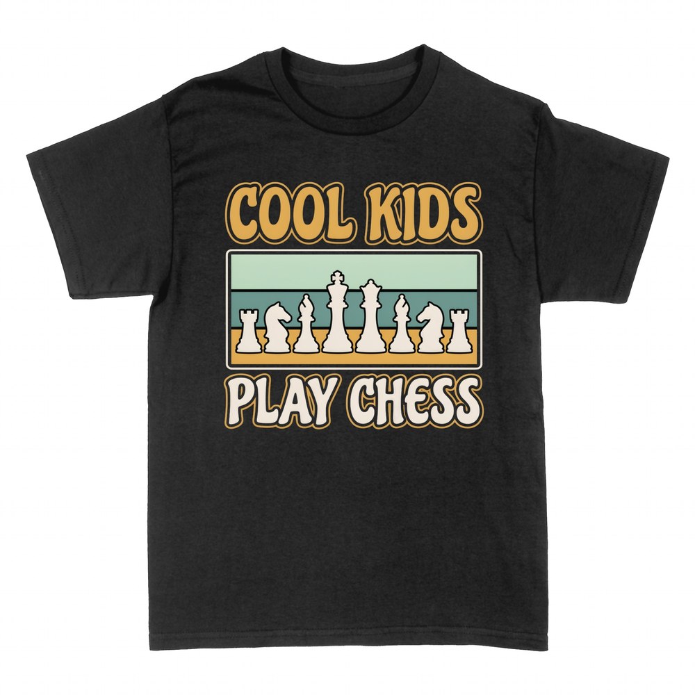 T-shirts: Kids Play Chess retro slogan