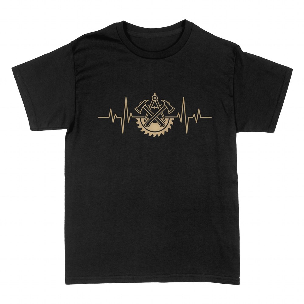 T-shirts: Heartbeat with roofer emblem
