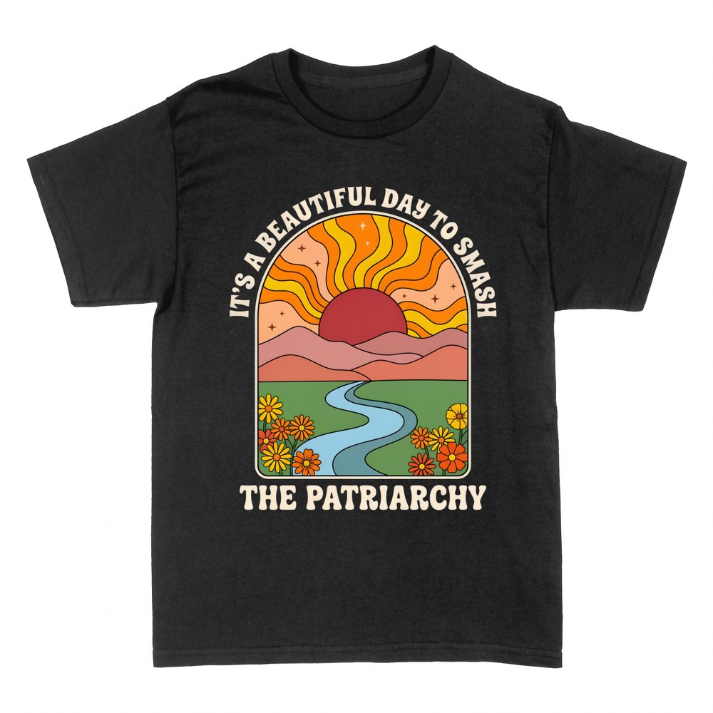 T-shirts: Smash the patriarchy retro sunrise