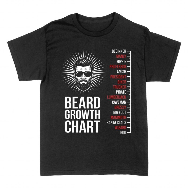 T-shirts: Beard growth chart