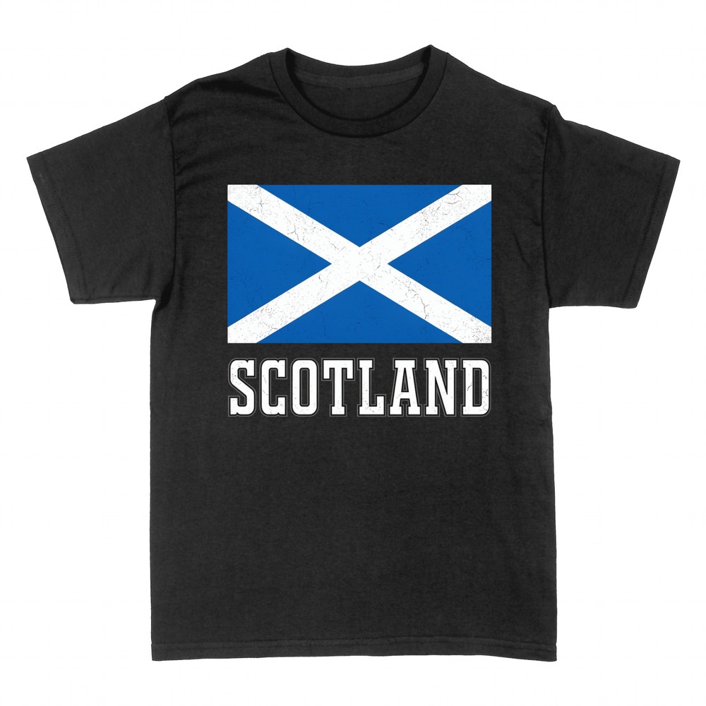 T-shirts: Scotland flag with Scotland text