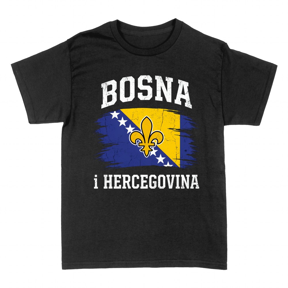 T-shirts: Bosnia and Herzegovina flag with fleur-de-lis