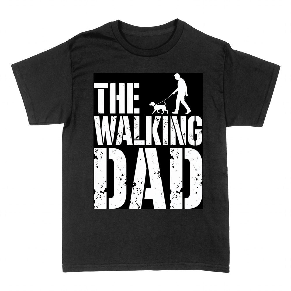 T-shirts: The Walking Dad, dog-walking father