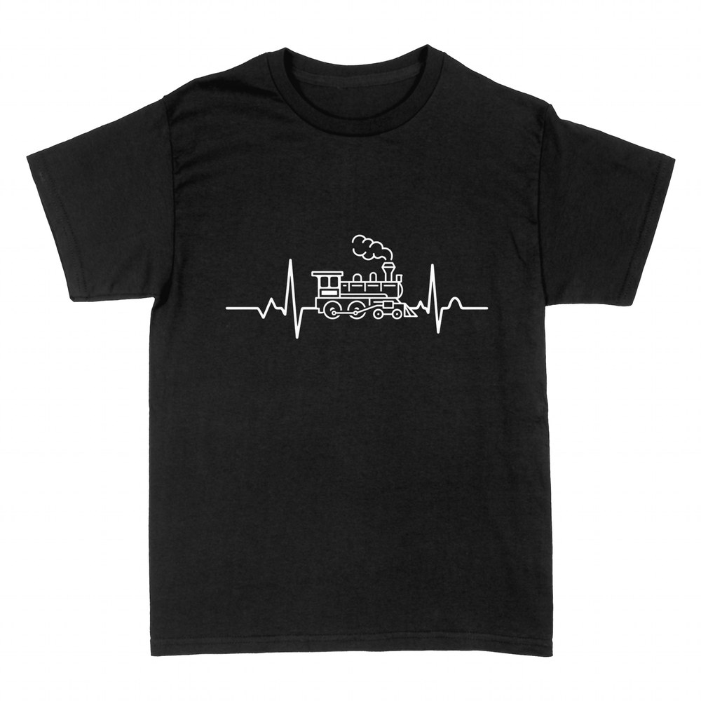 T-shirts: Steam locomotive on a heartbeat line