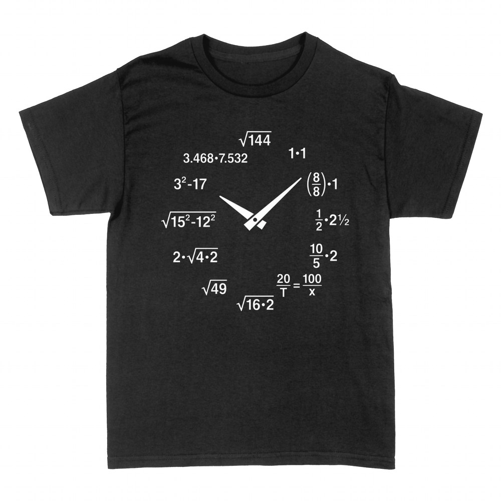 T-shirts: Math equations clock