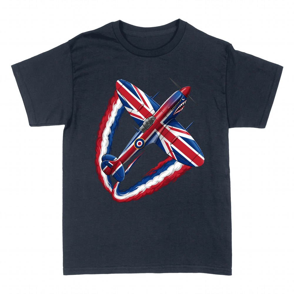 T-shirts: Union Jack shark-mouth fighter