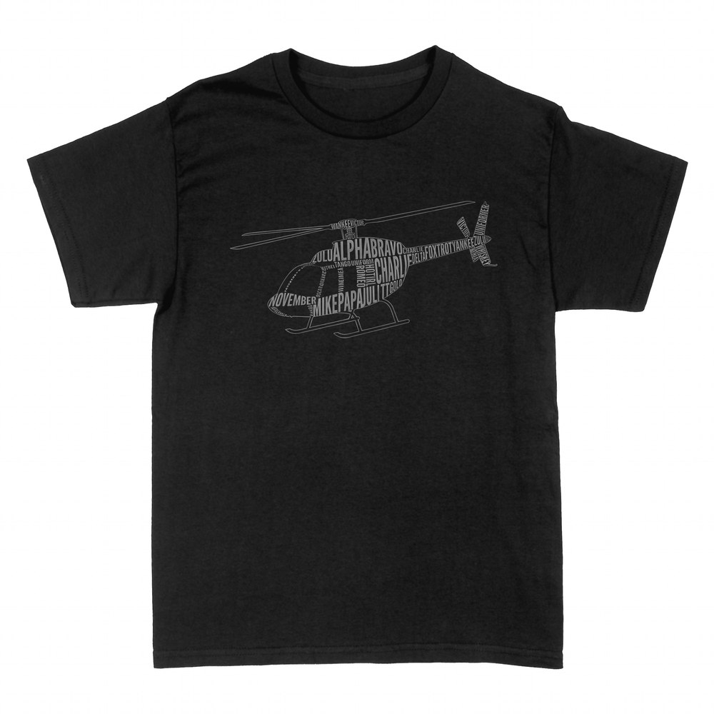 T-shirts: Helicopter spelled in the NATO phonetic alphabet
