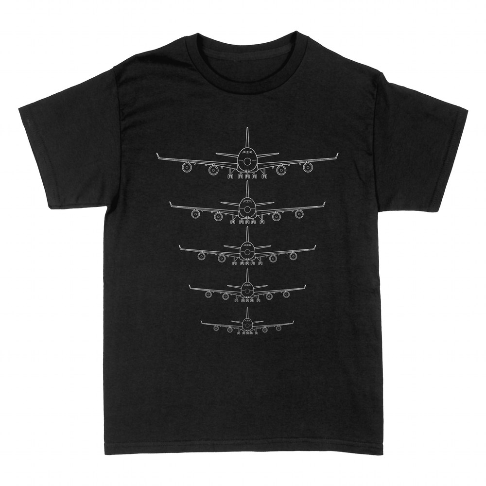 T-shirts: Airliners front view in landing lineup