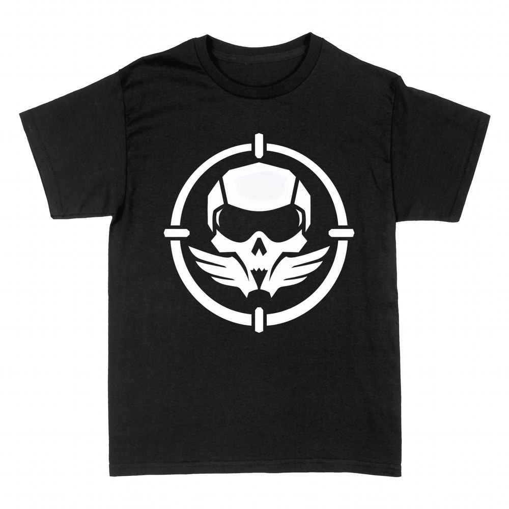 T-shirts: Pilot skull with wings in a crosshair