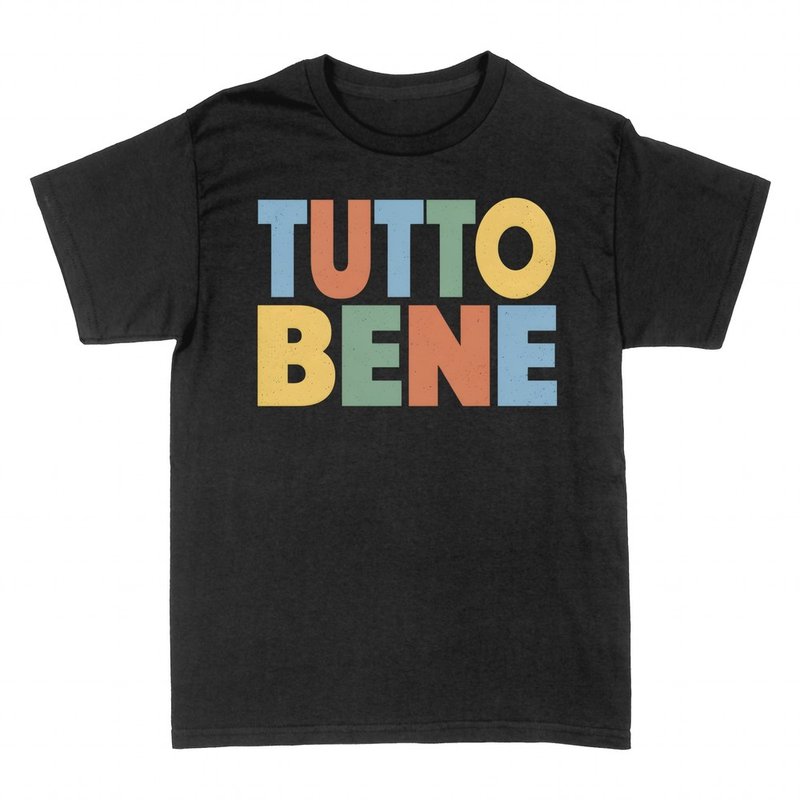 T-shirts: Tutto Bene colorful retro lettering