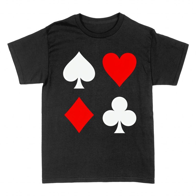 T-shirts: Four poker card suits spade heart