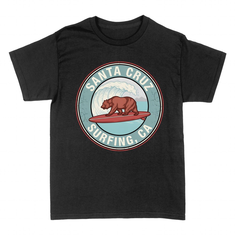 T-shirts: Santa Cruz surfing California bear