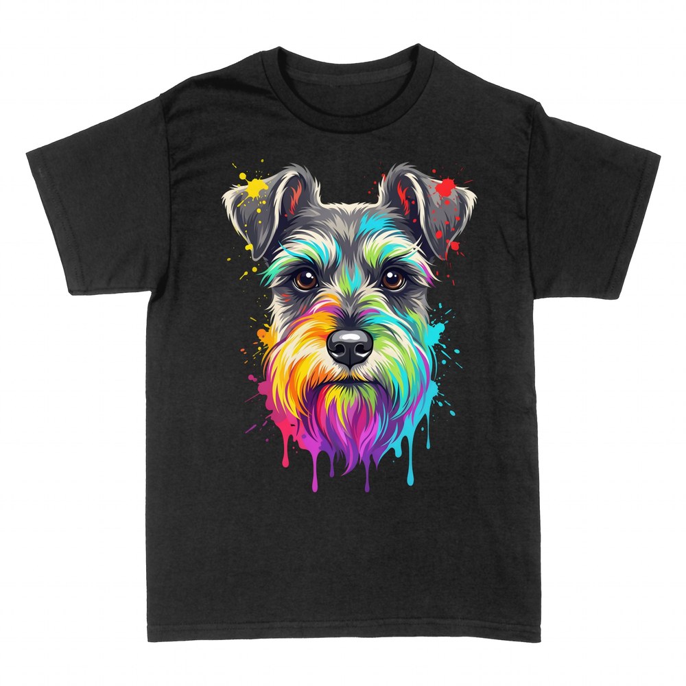 T-shirts: Colorful watercolor Schnauzer