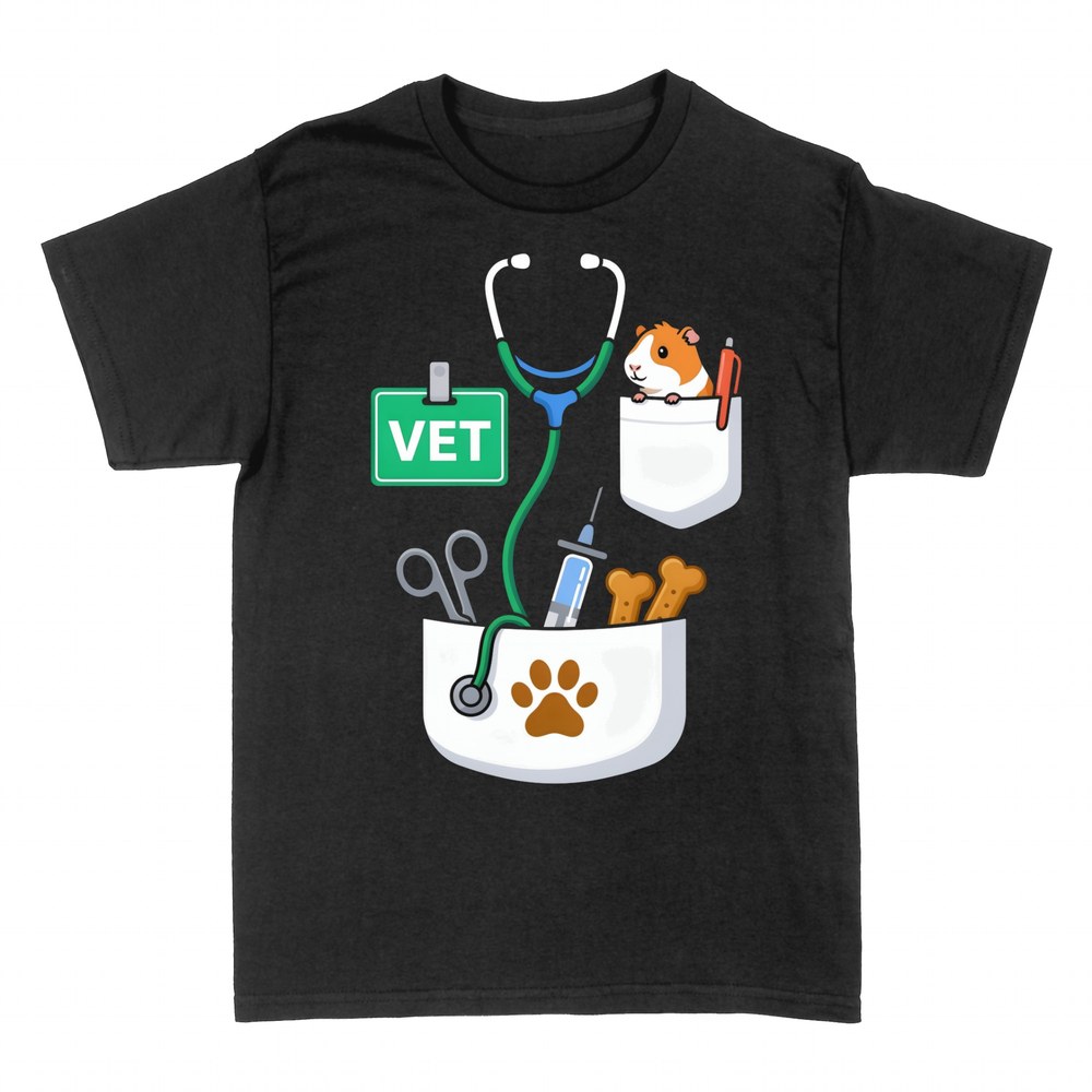T-shirts: Veterinarian guinea pig and VET badge