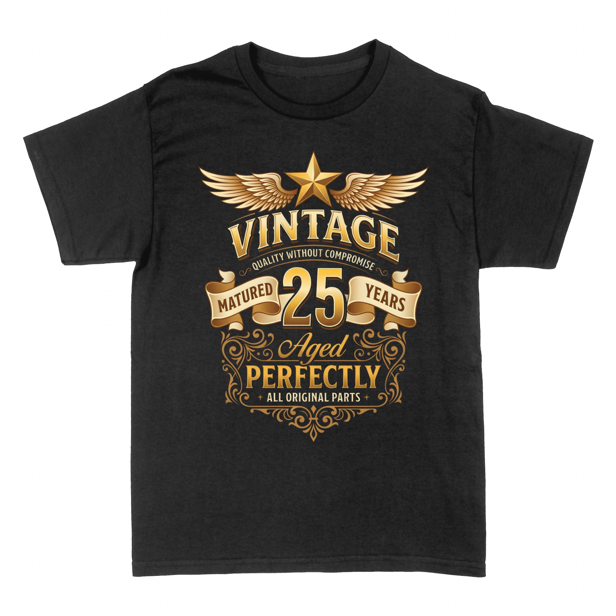 T-shirts: Vintage 25, aged perfectly birthday