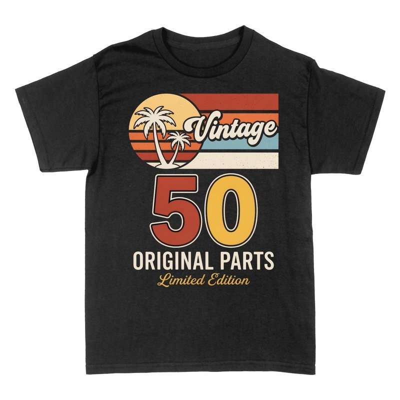 T-shirts: Vintage 50 Parts retro sunset