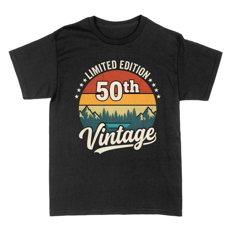 T-shirts: 50th birthday retro mountains 