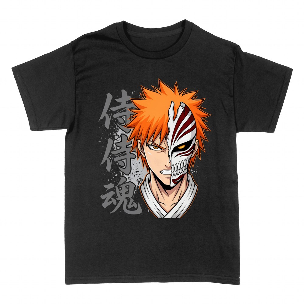 T-shirts: Anime warrior with hollow half-mask and samurai