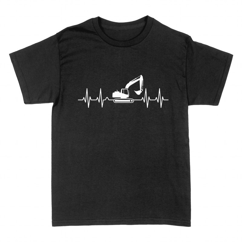 T-shirts: Excavator heartbeat line