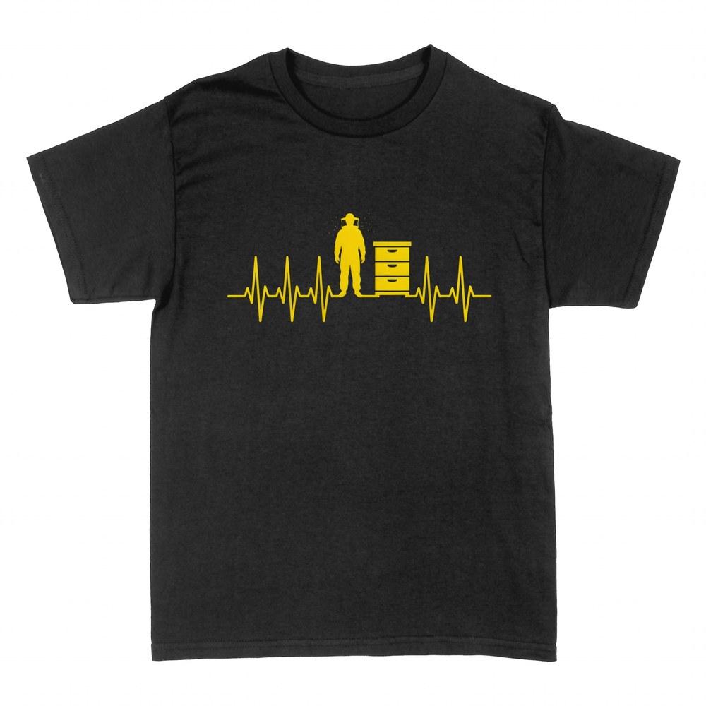 T-shirts: Beekeeper with hive and heartbeat