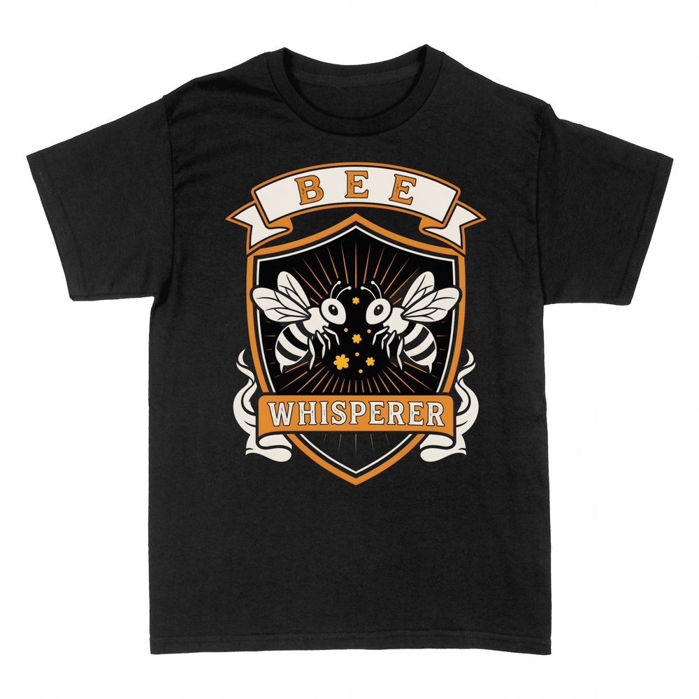 T-shirts: Bee Whisperer beekeeper crest