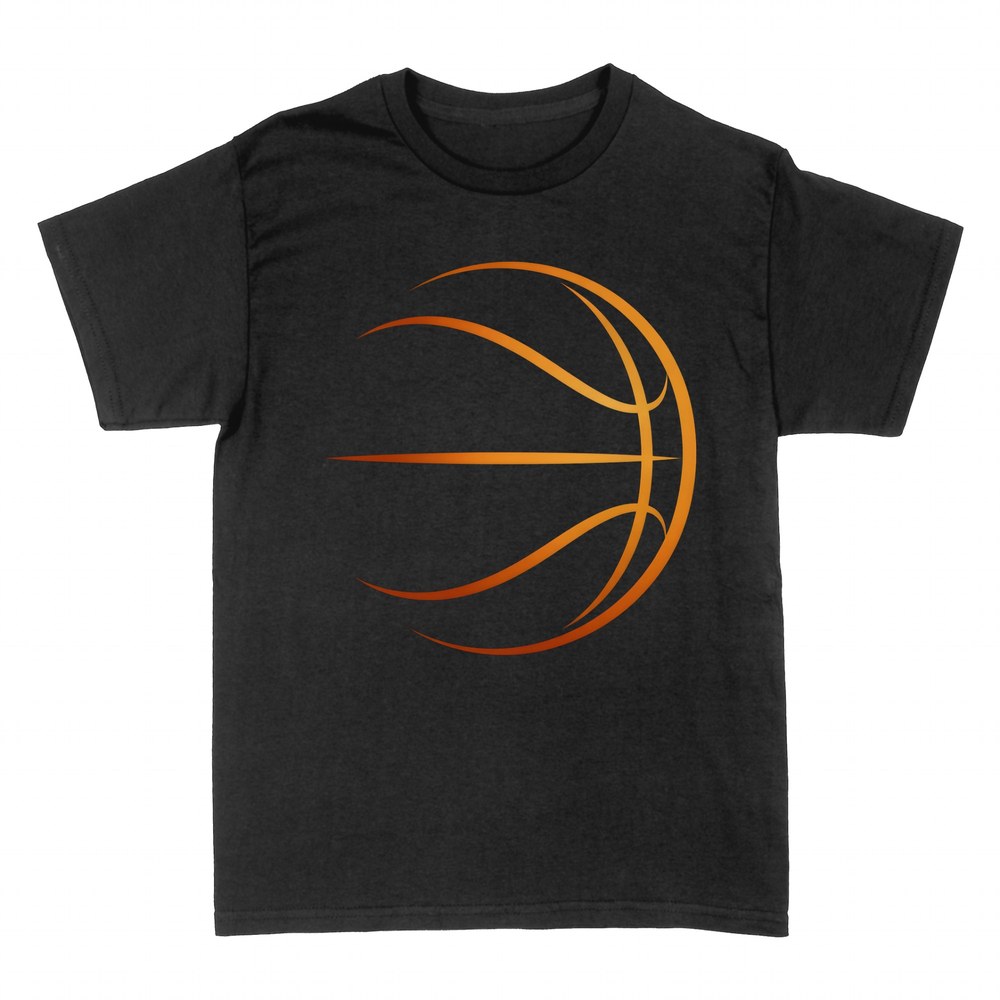 T-shirts: Basketball ball in orange line art