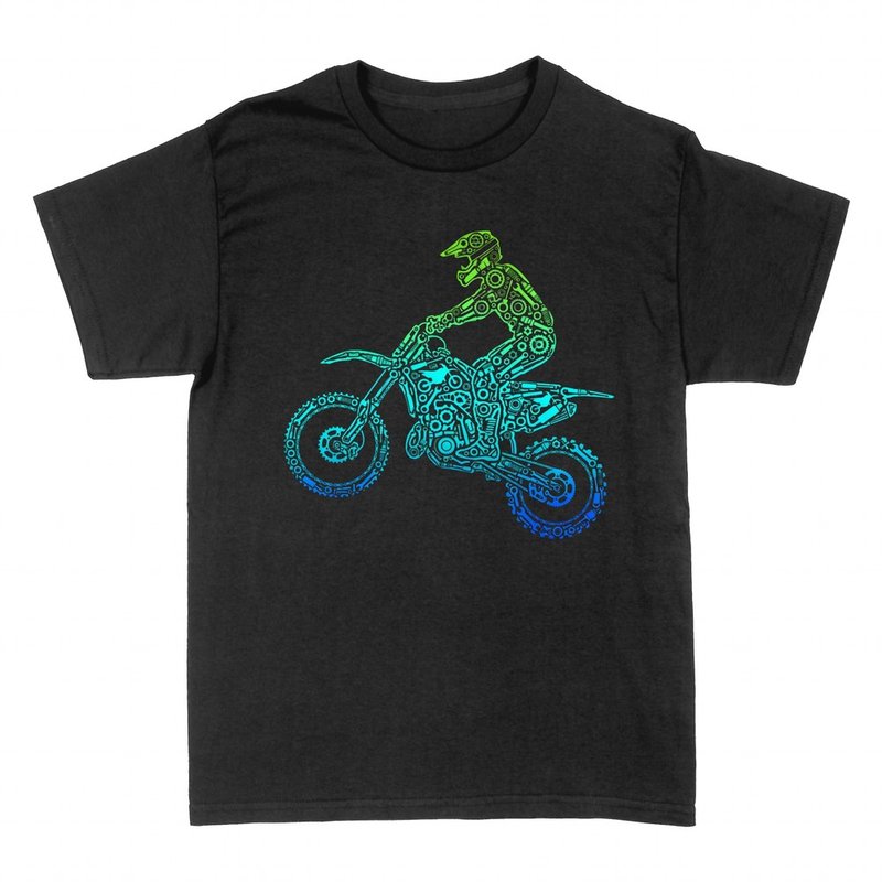 T-shirts: Motocross rider made of gears