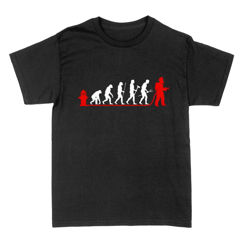 T-shirts: Firefighter evolution with hydrant