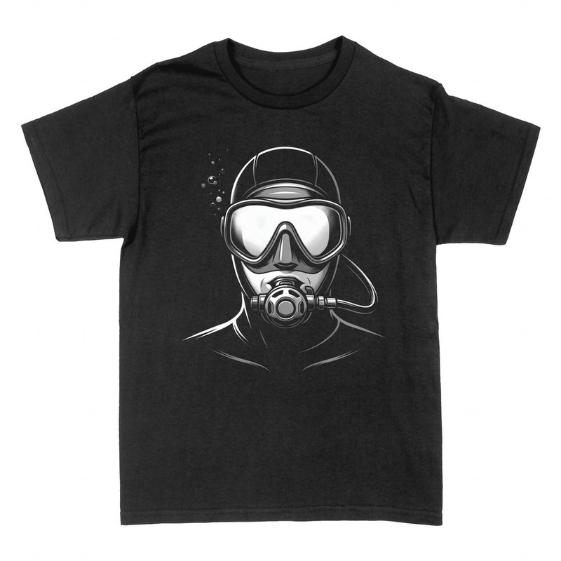 T-shirts: Scuba diver with mask and regulator