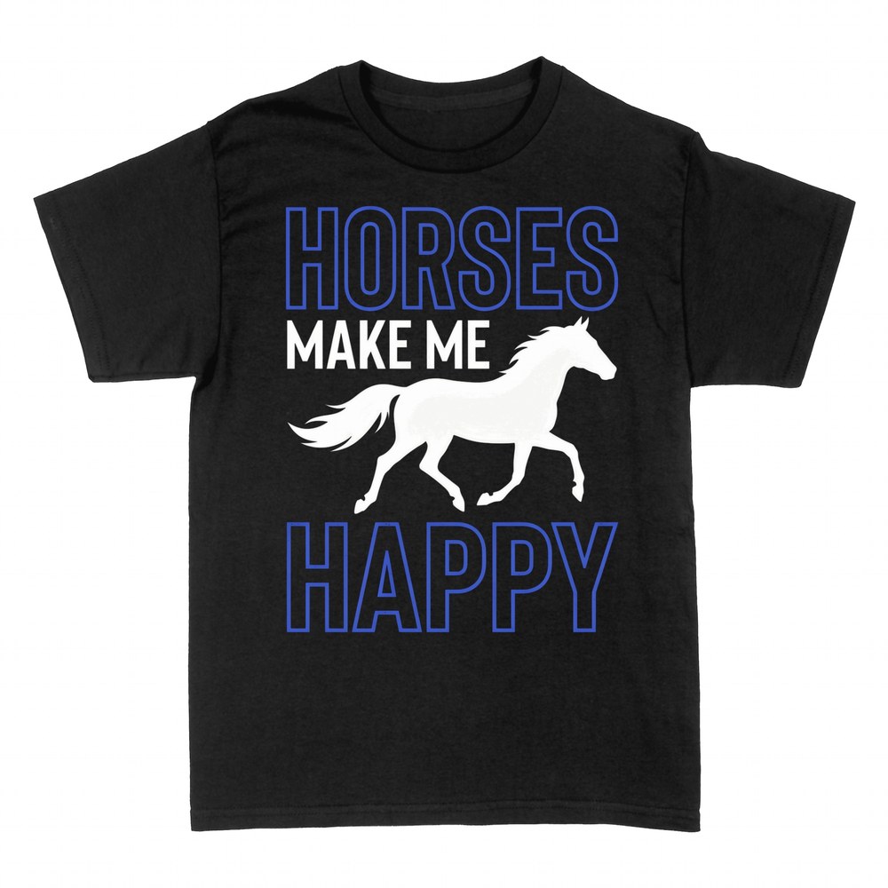 T-shirts: Horses Make Me Happy galloping horse
