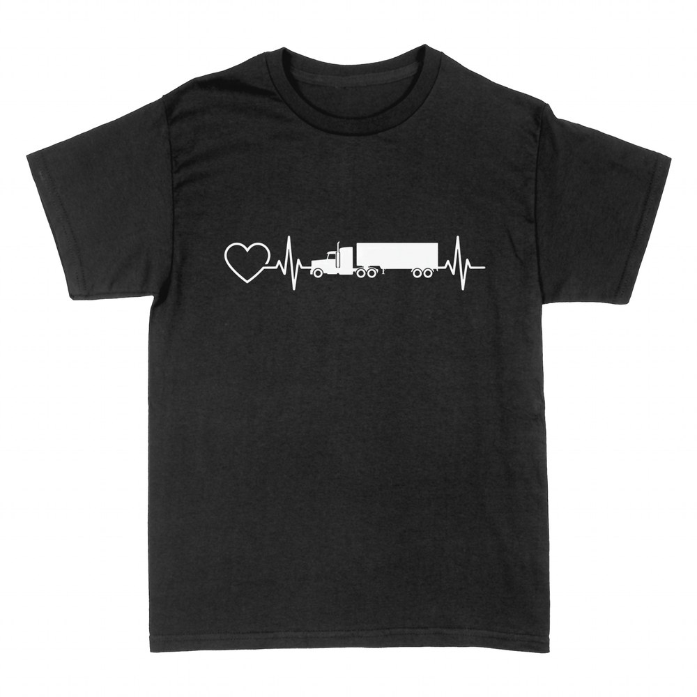 T-shirts: Trucker heartbeat with heart and semi truck