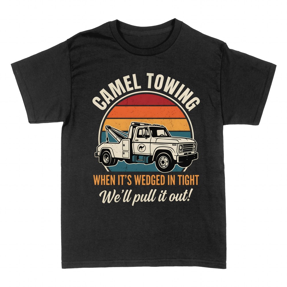 T-shirts: Camel Towing retro tow truck pun