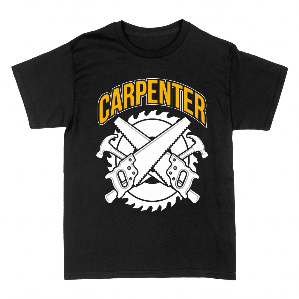 T-shirts: Carpenter crossed saws emblem