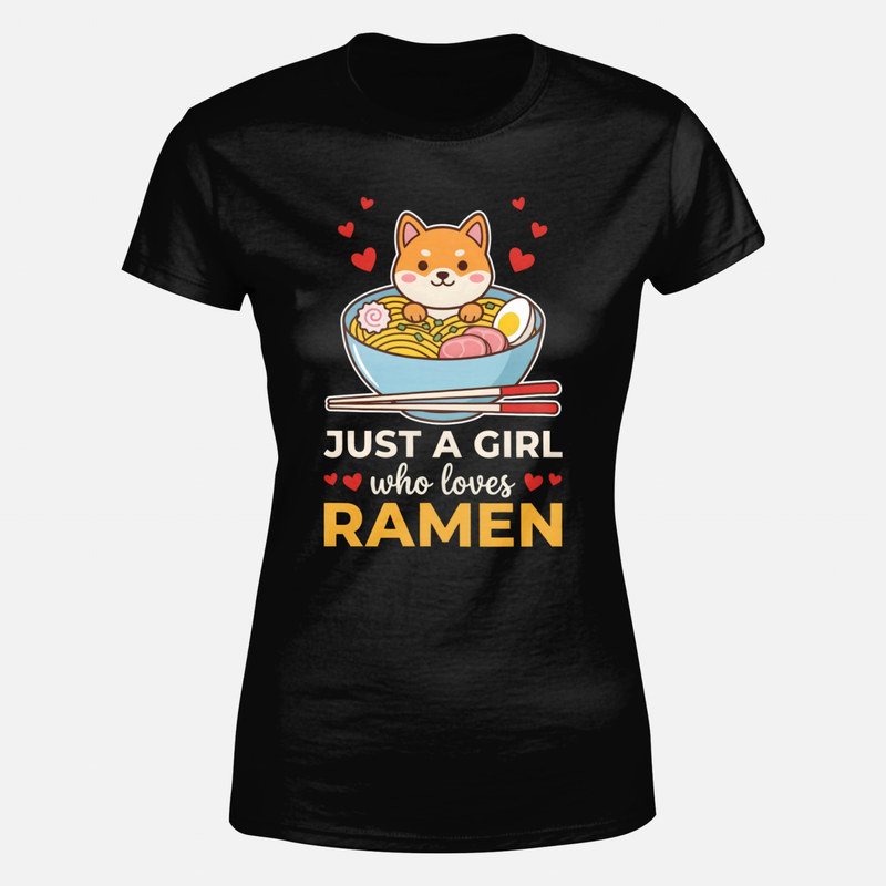 T-shirts: Just a Girl Who Loves Ramen Kawaii Shiba