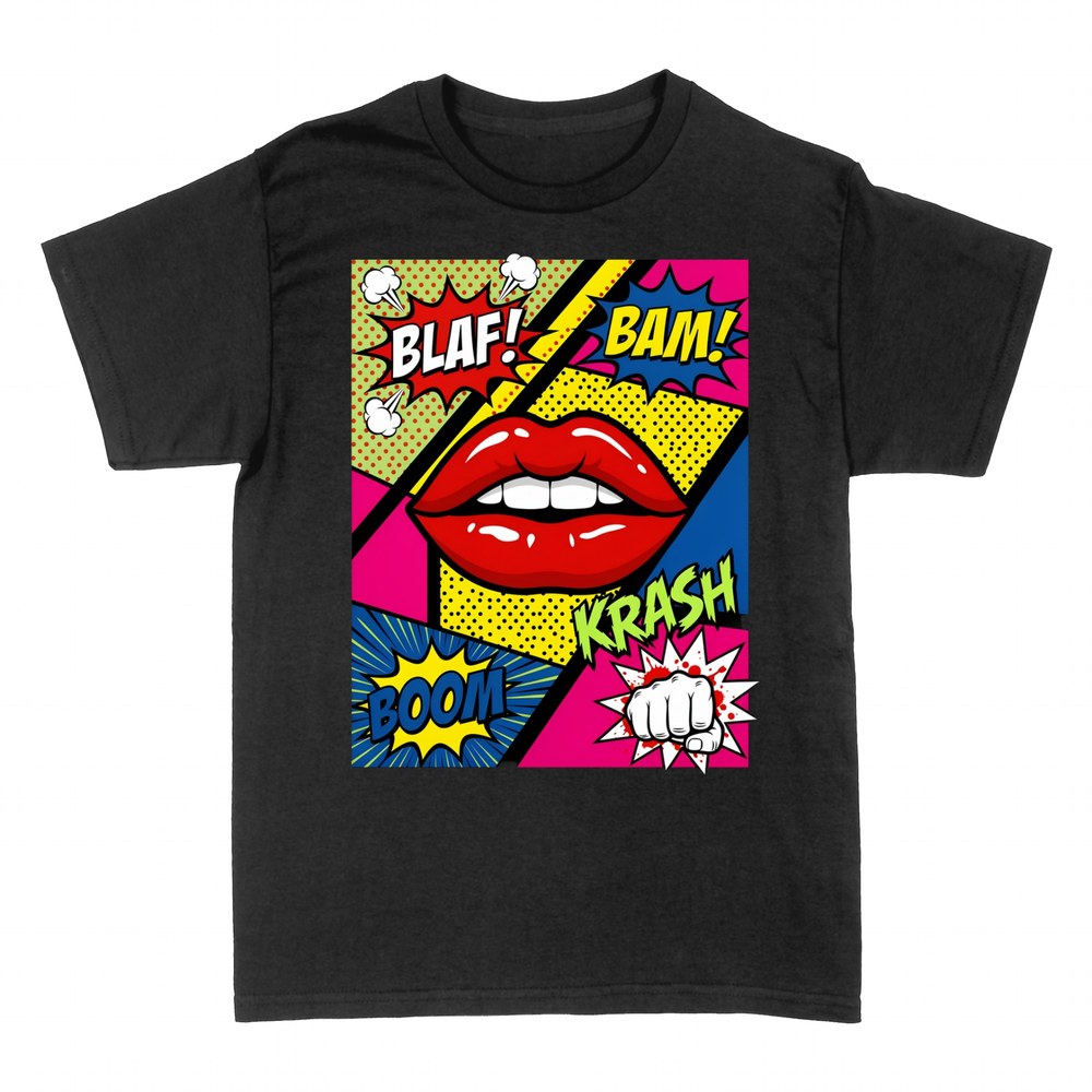 T-shirts: Pop Art Comic Lips